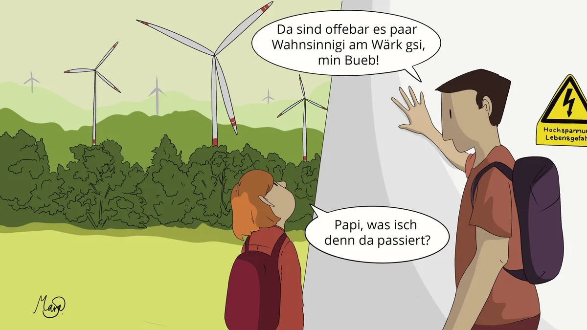 Windräder im Oberland: Was geht den beiden durch den Kopf?