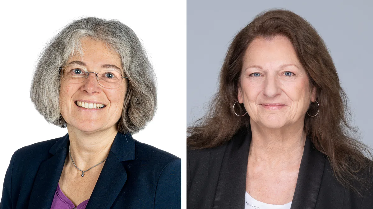 zwei Frauen namens Margit und Yvonne neben einander.