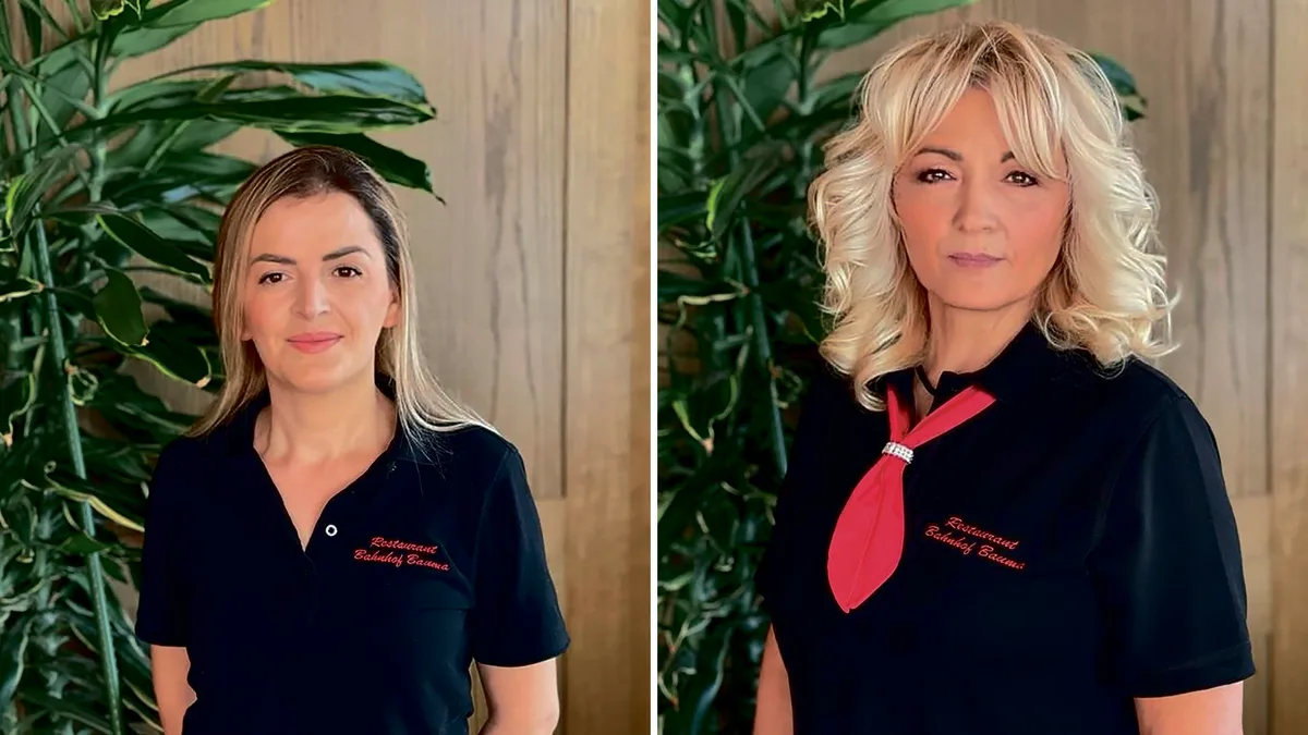 Ilyiazi Hamdije (links) arbeitet seit 23 Jahren im «Bahnhöfli», Jasmina Fleischmann sogar seit 30 Jahren. Zwei weibliche Angestellte des Restaurants Bahnhof in Bauma im Porträt.